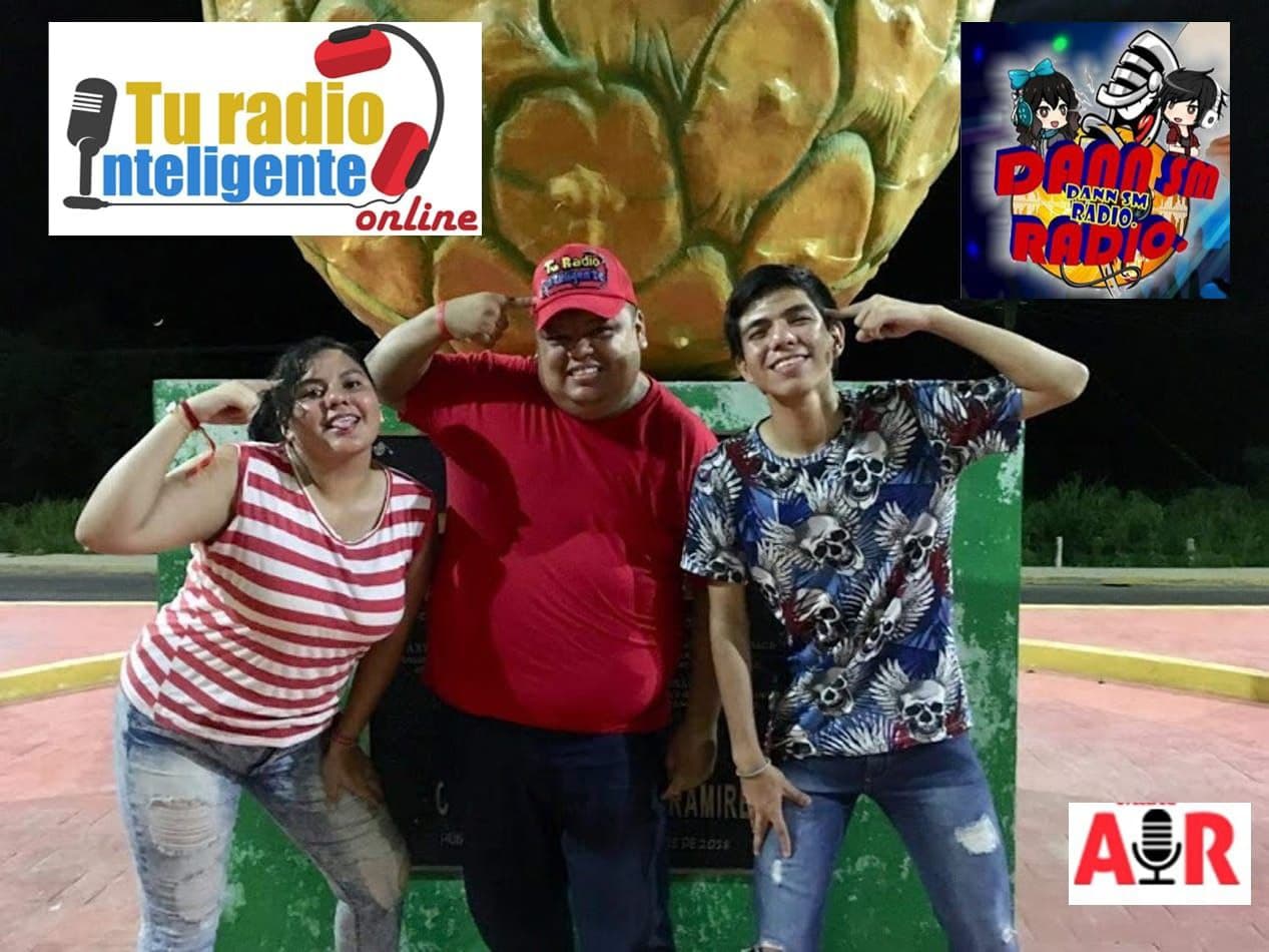 Psic. Fernando con los hermanos Daniel y América Silva conductores del programa DANN SM RADIO de visita en LA PIÑA de Huimaguillo, Tabasco